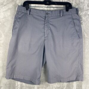 Nike Golf Shorts Men's 34 Gray Pinstripe Casual Performance Flat Front